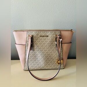 Michael Kors Blush and Cream Signature Tote